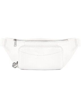 Genuine Leather White Anti-Theft Fanny Pack Crossbody Bag for Women - Stylish